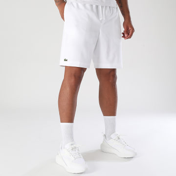 Lacoste - Short Jogging Diamanté Logo Brodé Crocodile Blanc