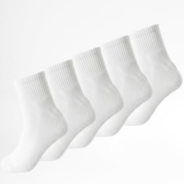 LBO - Lote de 5 pares de calcetines 00125 blancos