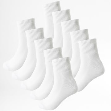 LBO - Lote de 10 pares de calcetines 0027 blancos