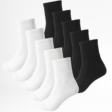 LBO - Lote de 10 Pares de Calcetines 0029 Negro Blanco