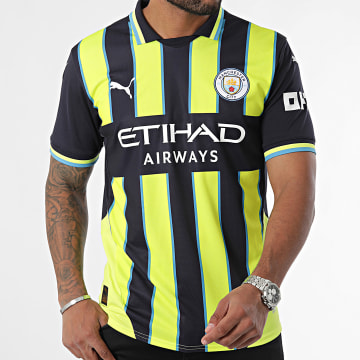 Puma - Manchester City Away Jersey Replica 775086 Navy Green Lime Voetbal Jersey