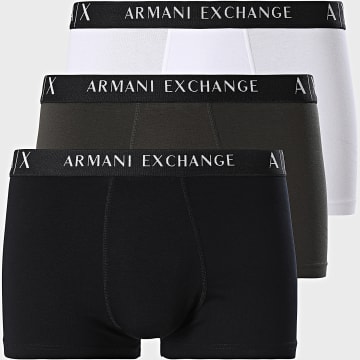 Armani Exchange - Juego De 3 Boxers 957028-CC282 Negro Verde Caqui Blanco