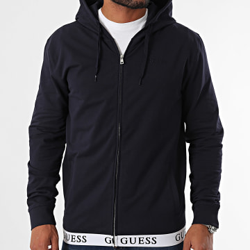 Guess - Hoodie met rits U3YQ00-KBS91 marineblauw