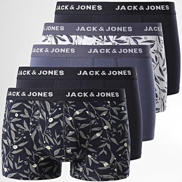 Jack And Jones - Set van 5 Harvey marineblauwe lichtwitte boxers