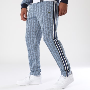 Lacoste - Pantalon Jogging A Bandes Logo Crocodile The Blend Bleu Clair