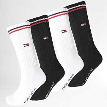 Tommy Jeans - Lote de 4 pares de calcetines 9685 Negro Blanco