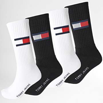 Tommy Jeans - Lote de 4 Pares de Calcetines 9686 Negro Blanco