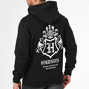 Harry Potter - Felpa con cappuccio Hogwarts bianco nero