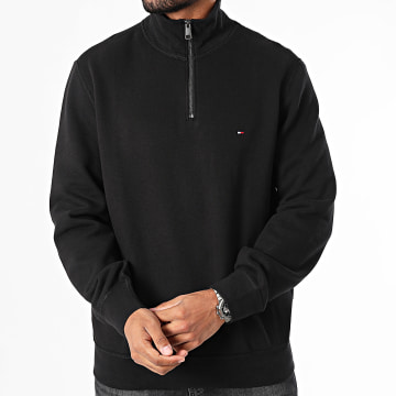 Tommy Hilfiger - Essential 7233 Sudadera negra con cuello de cremallera