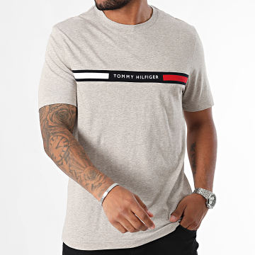 Tommy Hilfiger - Camiseta con inserciones en el pecho 6498 Heather Grey