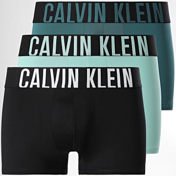 Calvin Klein - Set van 3 boxershorts NB3775A Zwart Lichtgroen Eend Blauw