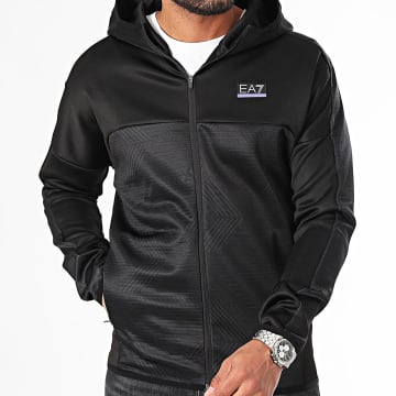 EA7 Emporio Armani - 6DPM70-PJJHZ Hooded Zip Jacket Zwart