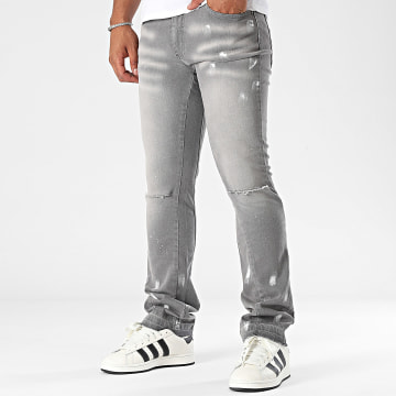 Ikao - Houtskool Grijze Flare Jeans