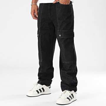 Ikao - Pantalon Cargo Jean Baggy Noir