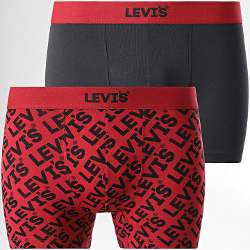 Levi's - Juego de 2 calzoncillos bóxer 701229536 Negro Rojo