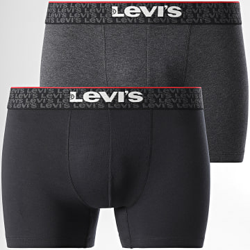 Levi's - Lot De 2 Boxers 701229537 Gris Anthracite Chiné Noir