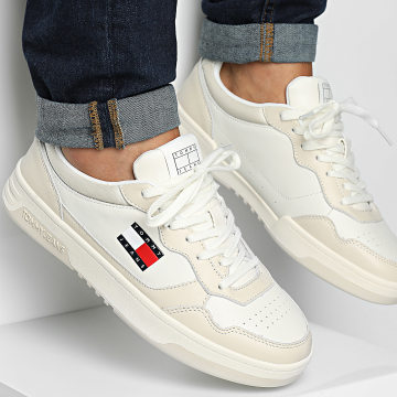 Tommy Jeans - Cupsole Leather Essential 1443 Newsprint Sneakers