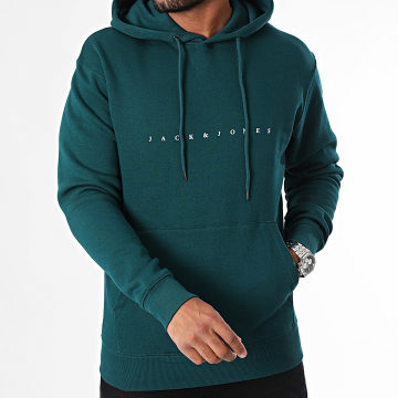 Jack And Jones - Sweat Capuche Star Bleu Canard