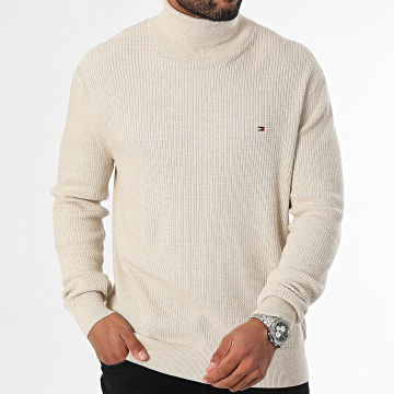 Tommy Hilfiger - Pull Col Roulé Structure 6526 Beige Chiné