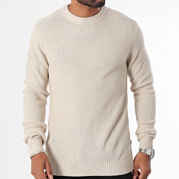 Jack And Jones - Roy Gebreide trui 12258569 Beige