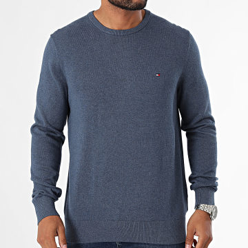 Tommy Hilfiger - Pull Essential Cotton 4748 Bleu Marine Chiné