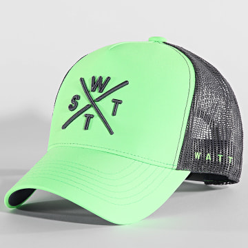 Watts - Cappello Trucker Tribe Grigio Antracite Verde Fluorescente