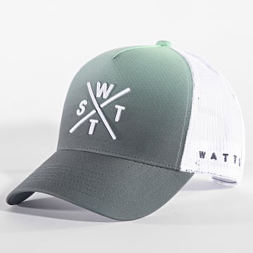 Watts - Tokyo Trucker Cap Bianco Verde chiaro Verde kaki Gradiente