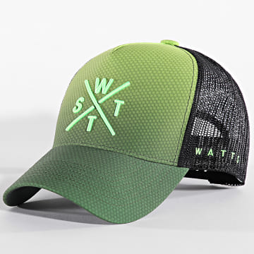 Watts - Casquette Trucker Tokyo Noir Vert Clair Vert Foncé Dégradé