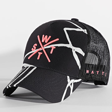 Watts - Trucker Tribe Cap Negro Rosa Fluo Blanco