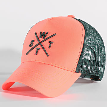 Watts - Cappello Trucker Tribe Rosa Fluorescente Verde Scuro