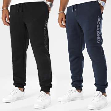 Jack And Jones - Lot De 2 Pantalons Jogging Gordon Alvis Noir Bleu Marine