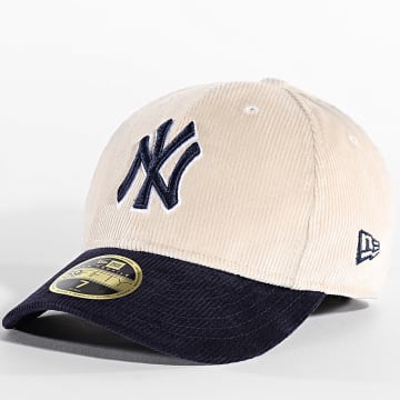 New Era - Casquette Corduroy 59Fifty NY 60565378 Beige Bleu Marine