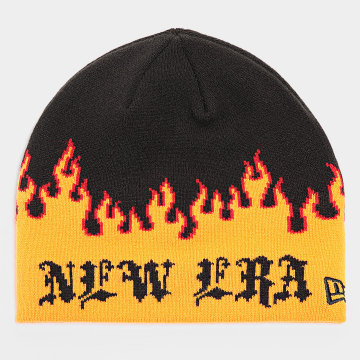 New Era - Flame Skull Beanie 60565452 Zwart Oranje