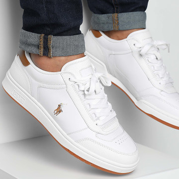 Polo Ralph Lauren - Polo Court Wit Tan Sneakers