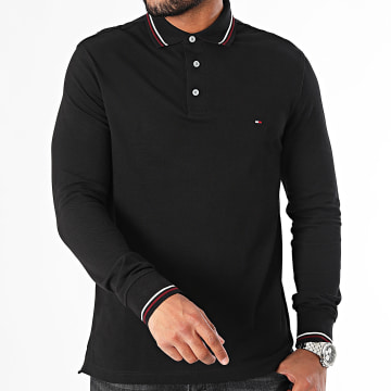 Tommy Hilfiger - Polo Slim Tipped a manica lunga 3191 nero