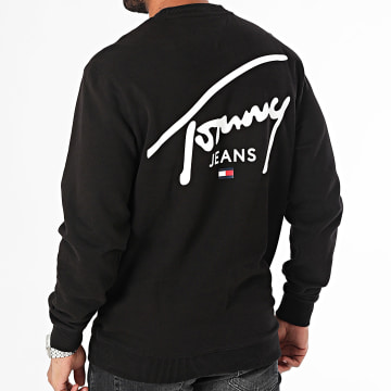 Tommy Jeans - Sudadera gráfica de cuello redondo 9230 Negro