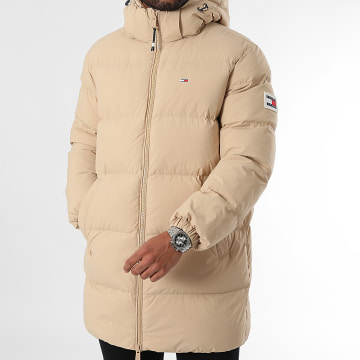 Tommy Jeans - Abrigo largo con capucha Essential 0466 Beige