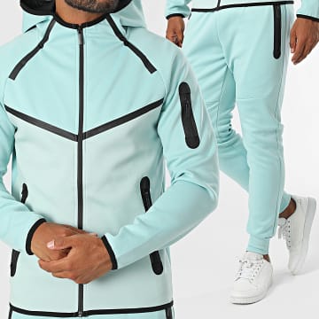 Zayne Paris  - Turquoise Blauw Sweatshirt met Ritssluiting en Joggingbroek Set