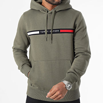 Tommy Hilfiger - Sweat Capuche Hilfiger Chest Insert 7361 Vert Kaki