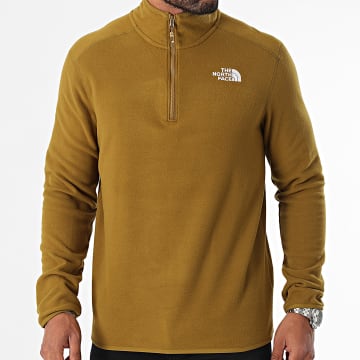 The North Face - Glacier Green Khaki Zip Neck Fleece Jas