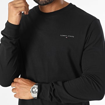 Tommy Jeans - Slank Lineair Borst Long Sleeve T-shirt 8551 Zwart