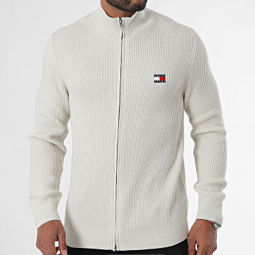 Tommy Jeans - Slim Badge Sweater 9435 Licht Beige met rits