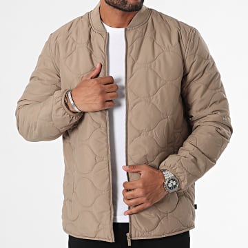 Only And Sons - Veste Zippée Art Quilt Taupe