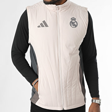 Adidas Sportswear - Cappotto senza maniche Real Madrid IT5130 Beige Grigio