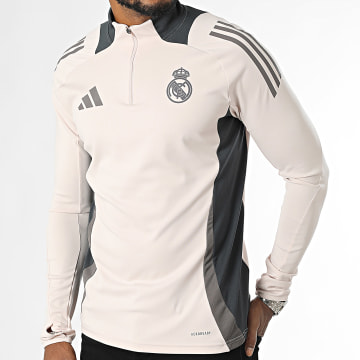 Adidas Sportswear - Maglietta Real Madrid a maniche lunghe con strisce IT5133 Beige Grigio