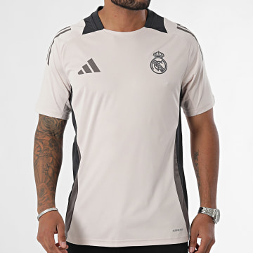 Adidas Performance - Camiseta de fútbol a rayas del Real Madrid IT5134 Beige Negro