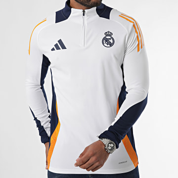 Adidas Sportswear - Maglietta Real Madrid manica lunga con collo a zip IT5119 Bianco