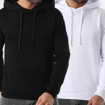 LBO - Lot De 2 Sweats Capuche Classic 3510 Noir Blanc