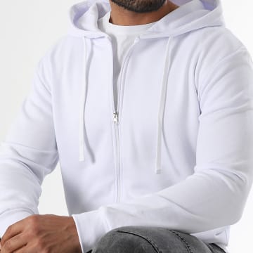 LBO - Klassiek 3511 Wit Hooded Zip Sweat Top