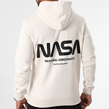 NASA - Sudadera futurista con capucha NASA Beige Negro